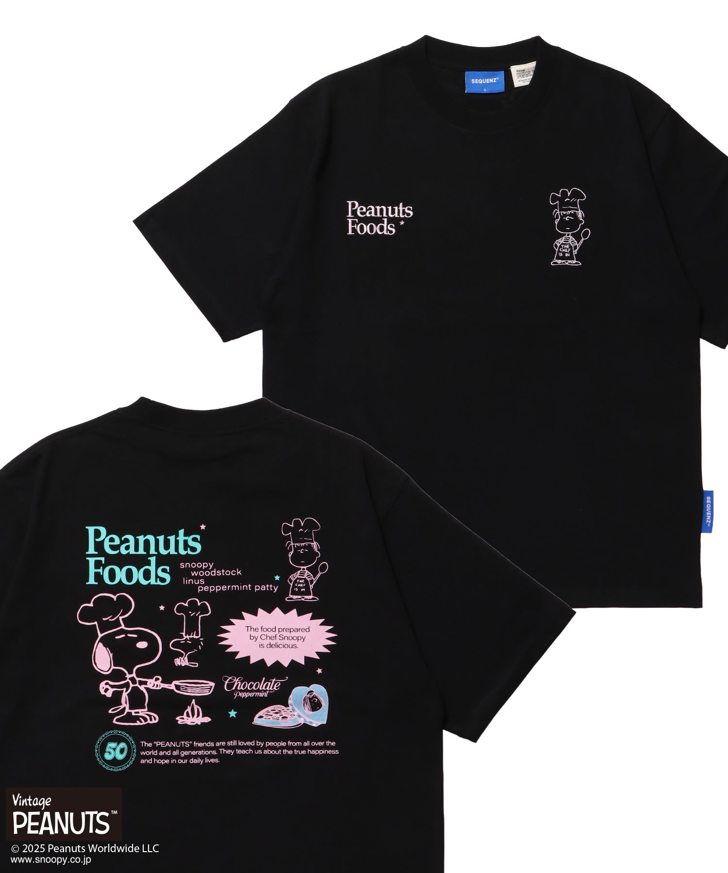TP SOUVENIR S/S TEE / スヌーピー ピーナッツ Tシャツ 半袖 クルーネック ワンポイント 刺繍 ブラック
