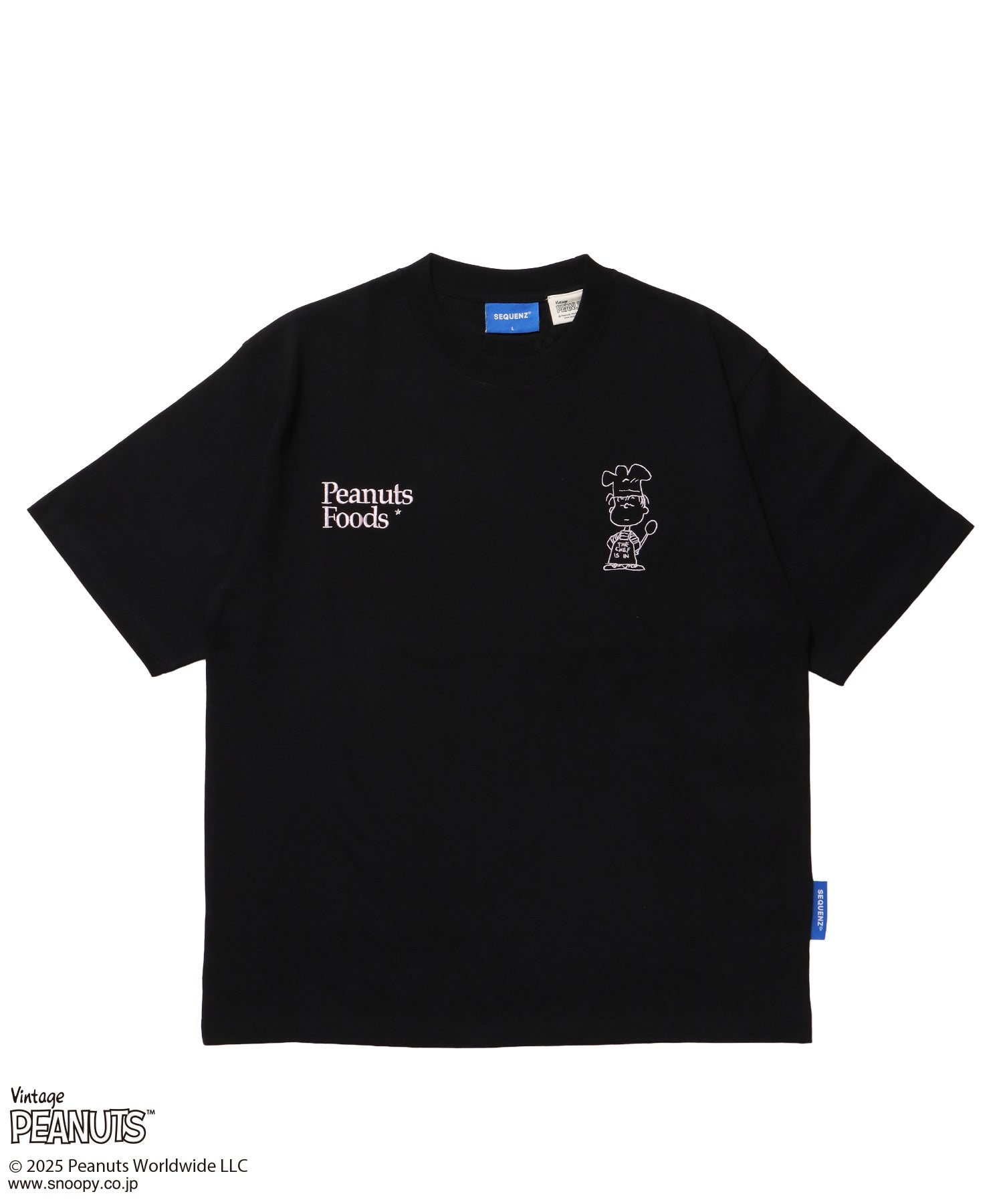 TP SOUVENIR S/S TEE / スヌーピー ピーナッツ Tシャツ 半袖 クルーネック ワンポイント 刺繍 ブラック
