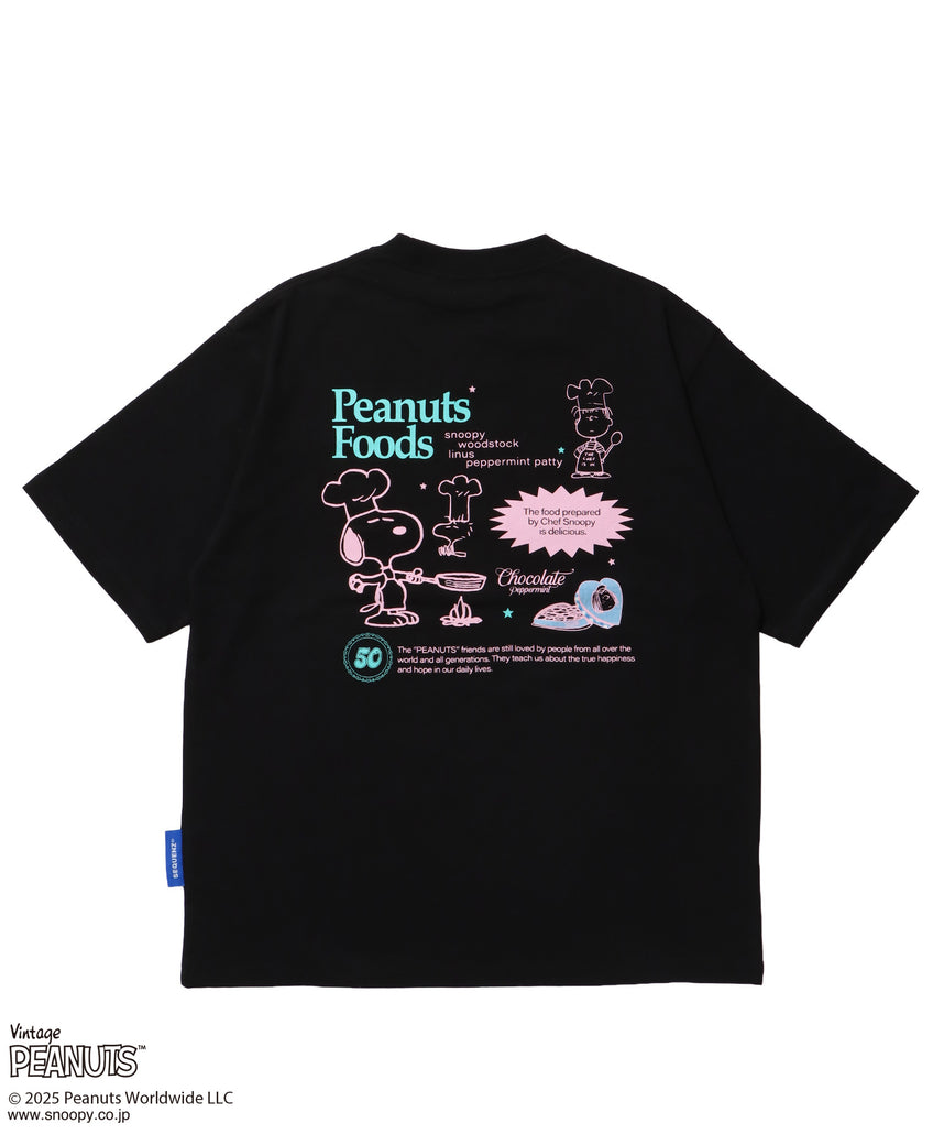TP SOUVENIR S/S TEE / スヌーピー ピーナッツ Tシャツ 半袖 クルーネック ワンポイント 刺繍 ブラック