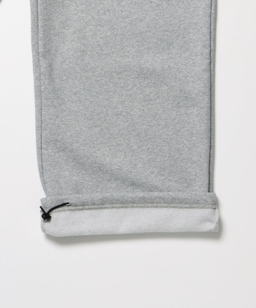 CROSS RHINE STONE SWEAT PANTS / ラインストーン クロス スウェットパンツ ドローコード 裏起毛 【セットアップ】 グレー
