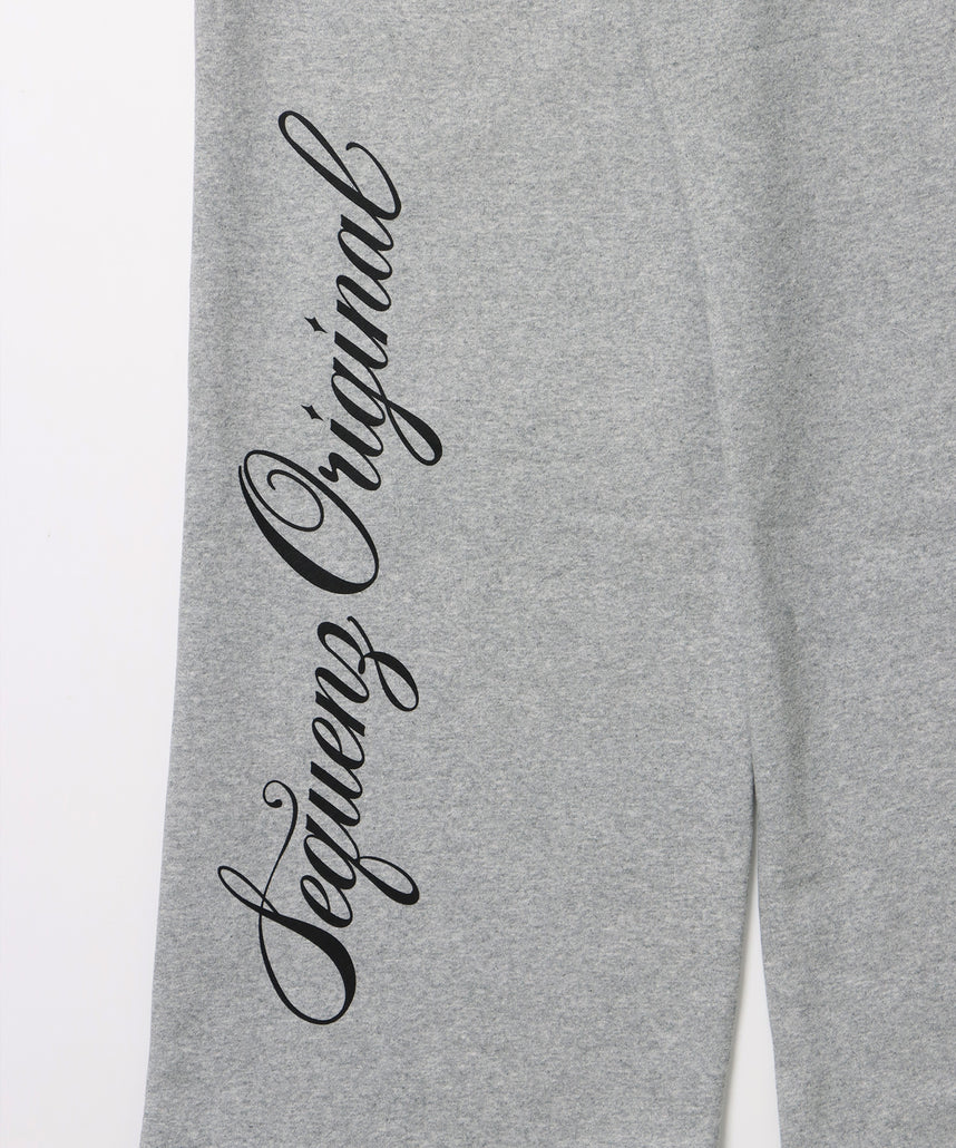 CROSS RHINE STONE SWEAT PANTS / ラインストーン クロス スウェットパンツ ドローコード 裏起毛 【セットアップ】 グレー