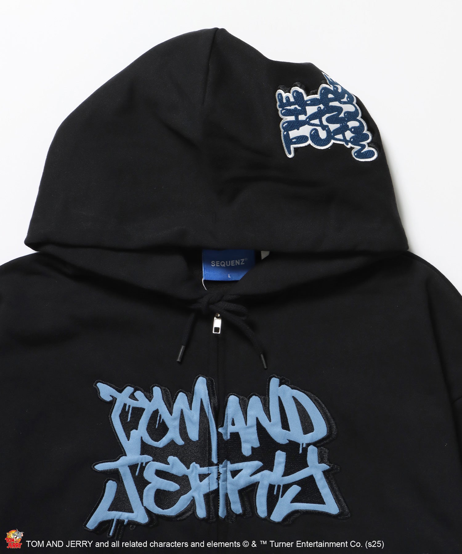 TJ O.G LOGO ZIP PK / トムとジェリー パーカー ジップ 刺繍 プリント ワッペン ブラック