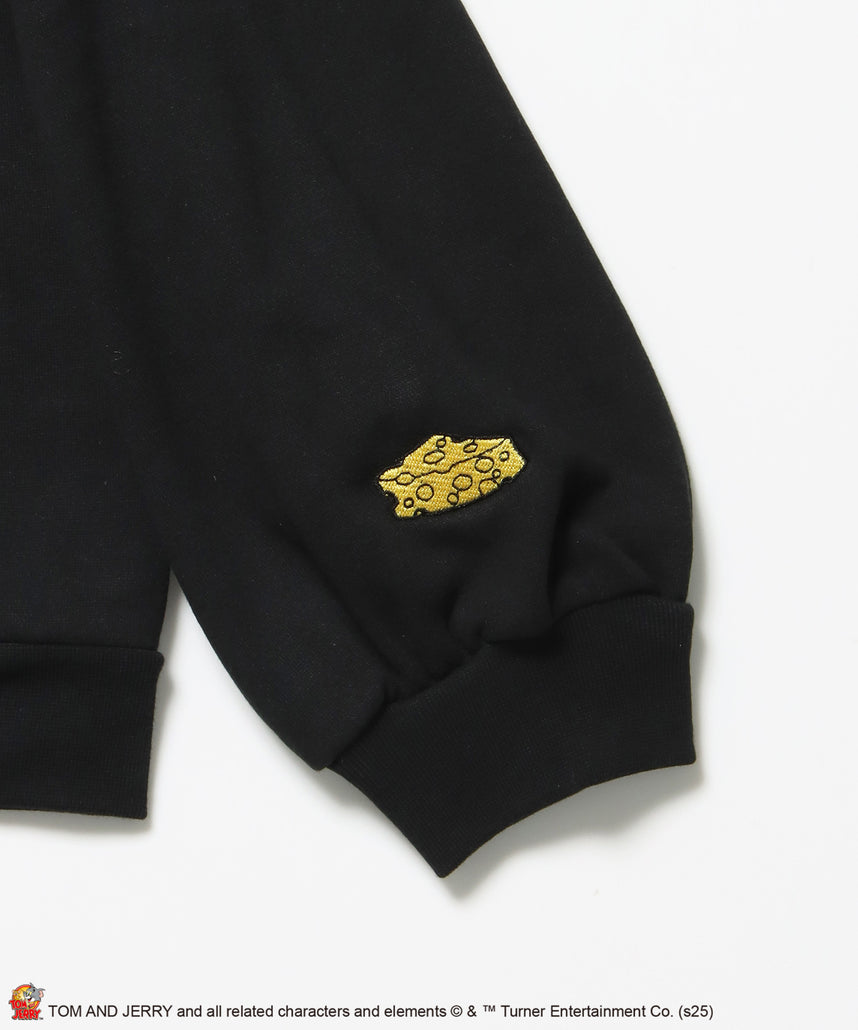 TJ O.G LOGO ZIP PK / トムとジェリー パーカー ジップ 刺繍 プリント ワッペン ブラック