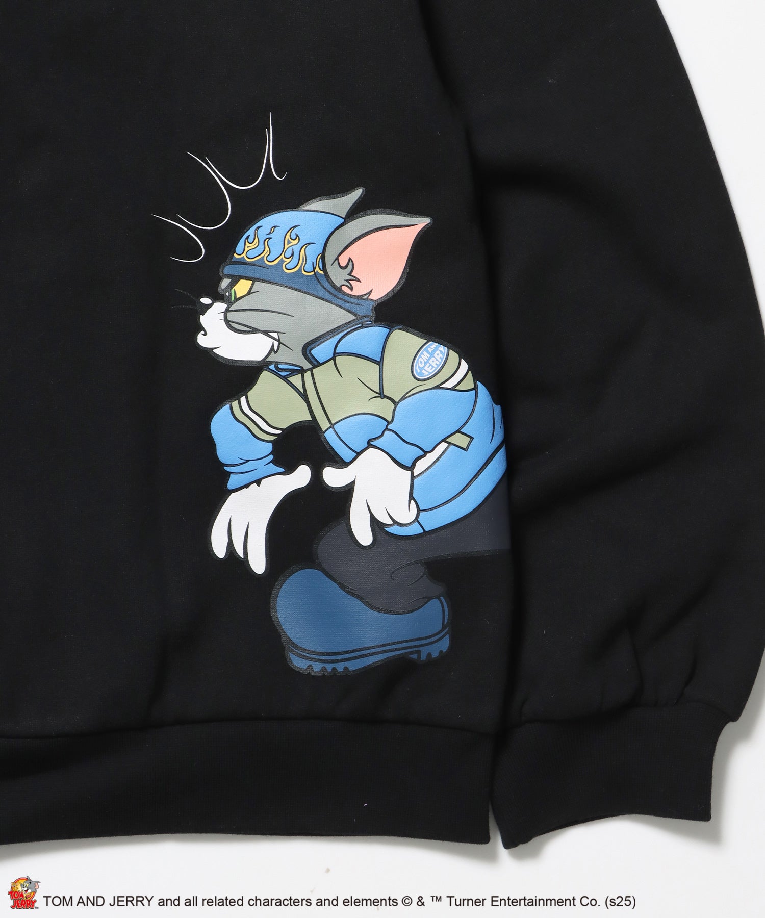 TJ O.G LOGO ZIP PK / トムとジェリー パーカー ジップ 刺繍 プリント ワッペン ブラック