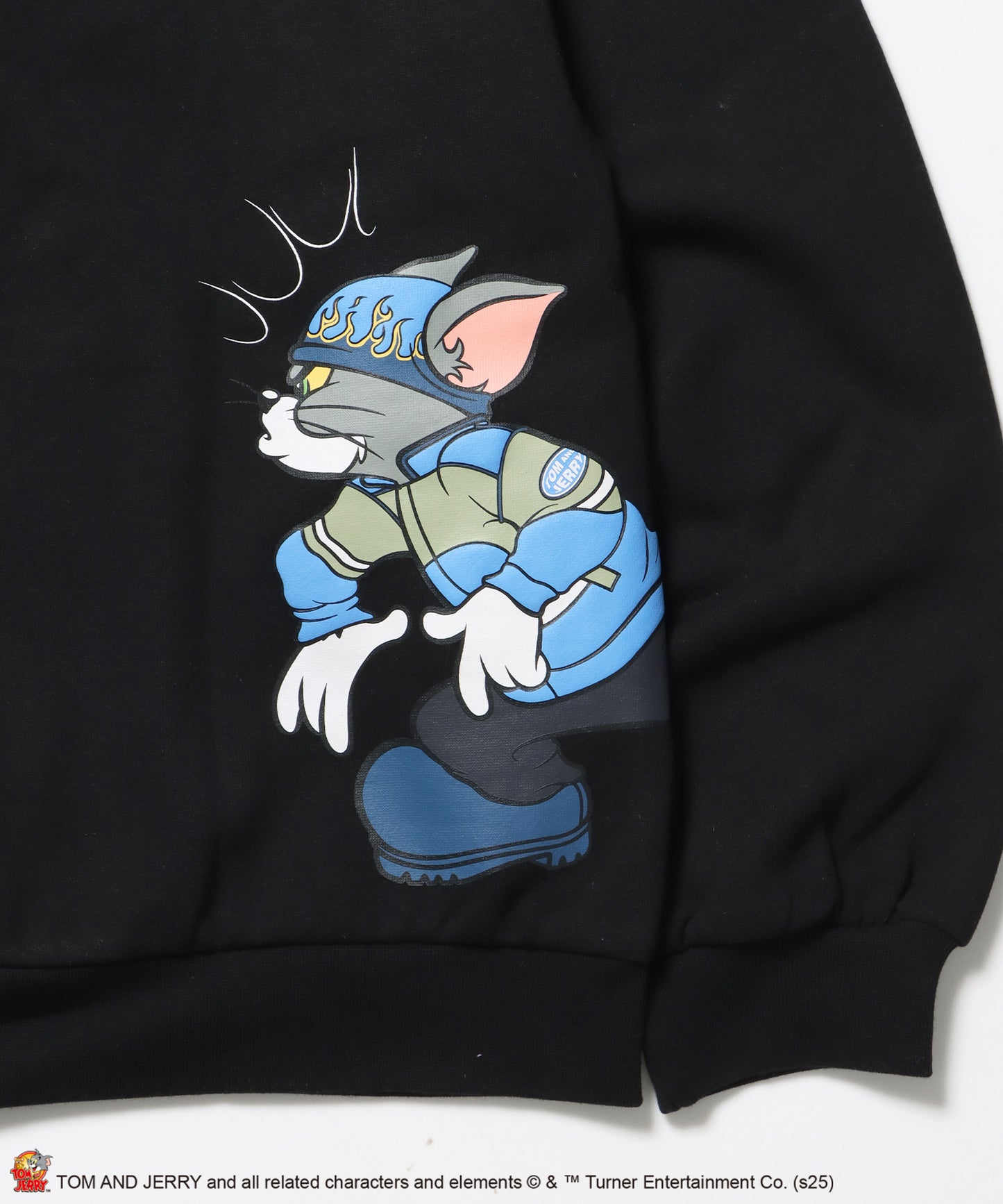 TJ O.G LOGO ZIP PK / トムとジェリー パーカー ジップ 刺繍 プリント ワッペン ブラック