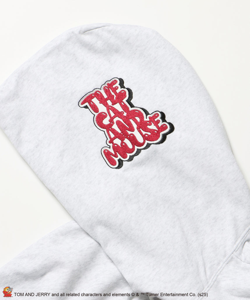 TJ O.G LOGO ZIP PK / トムとジェリー パーカー ジップ 刺繍 プリント ワッペン アッシュグレー