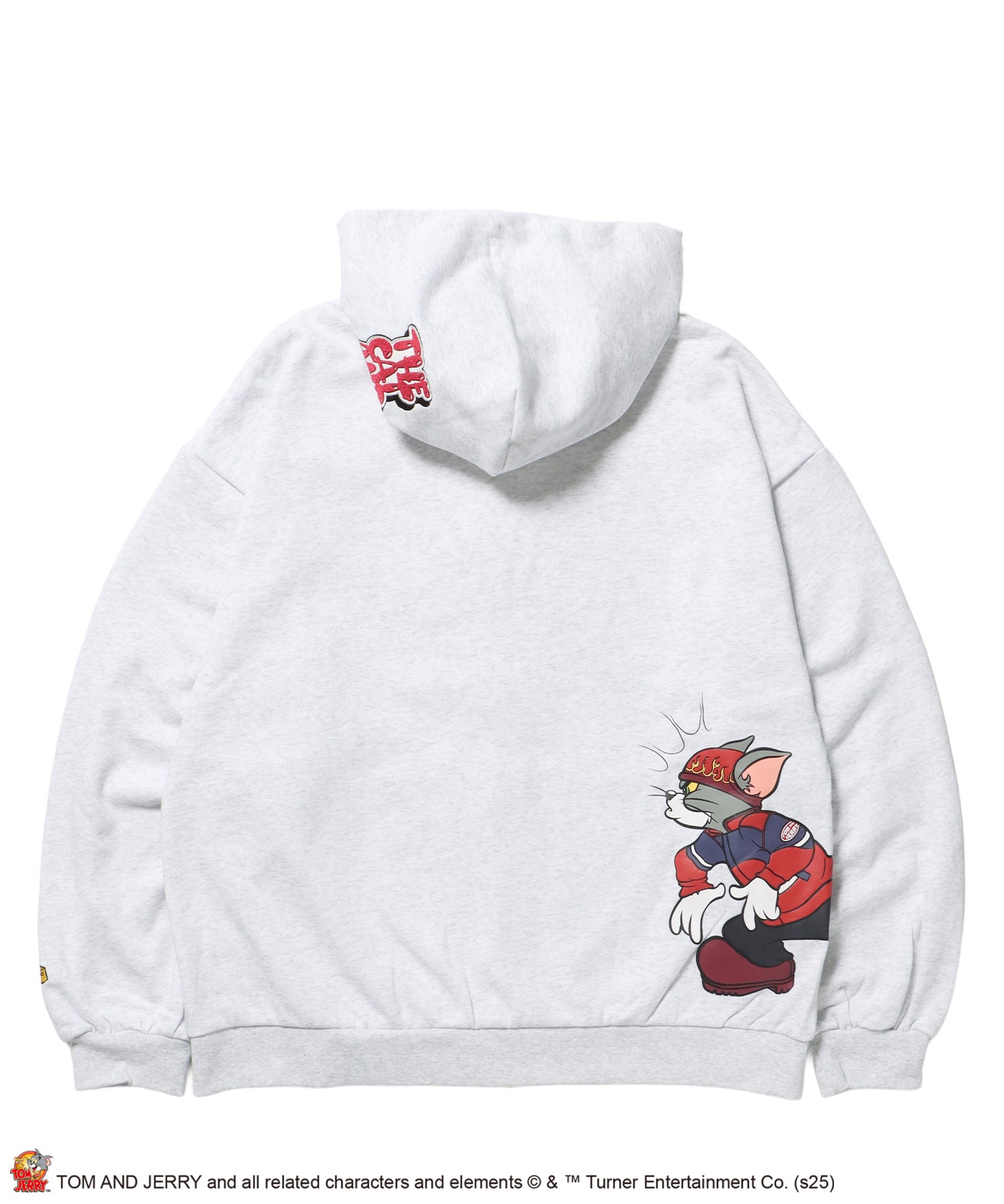 TJ O.G LOGO ZIP PK / トムとジェリー パーカー ジップ 刺繍 プリント ワッペン アッシュグレー