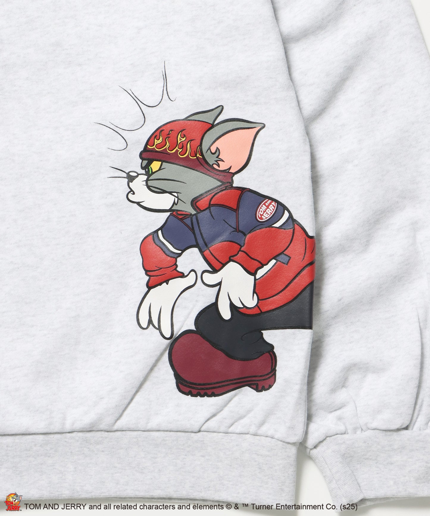 TJ O.G LOGO ZIP PK / トムとジェリー パーカー ジップ 刺繍 プリント ワッペン アッシュグレー