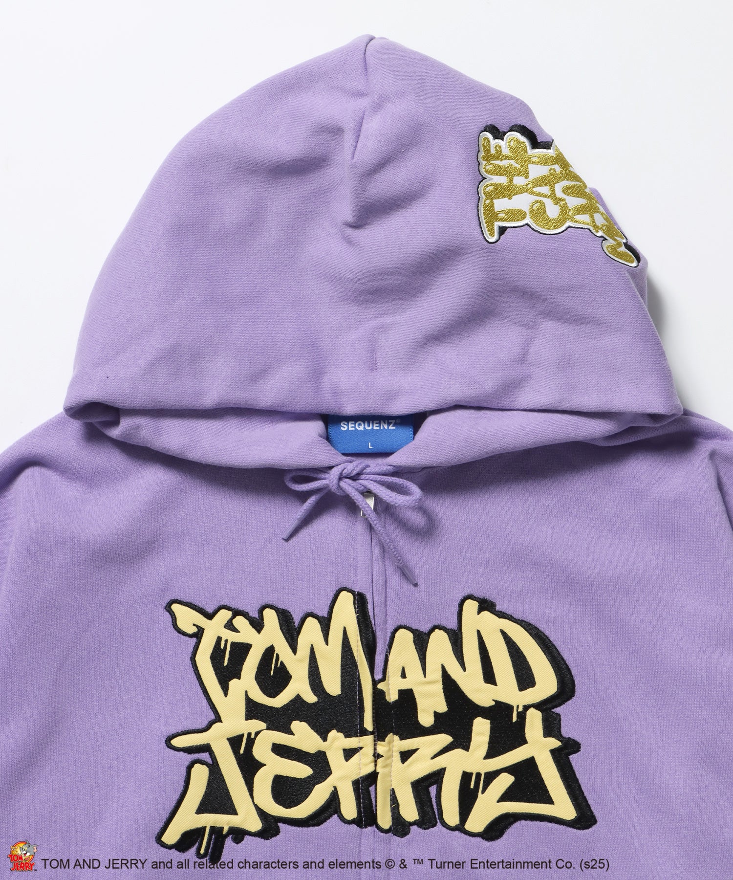 TJ O.G LOGO ZIP PK / トムとジェリー パーカー ジップ 刺繍 プリント ワッペン ラベンダー