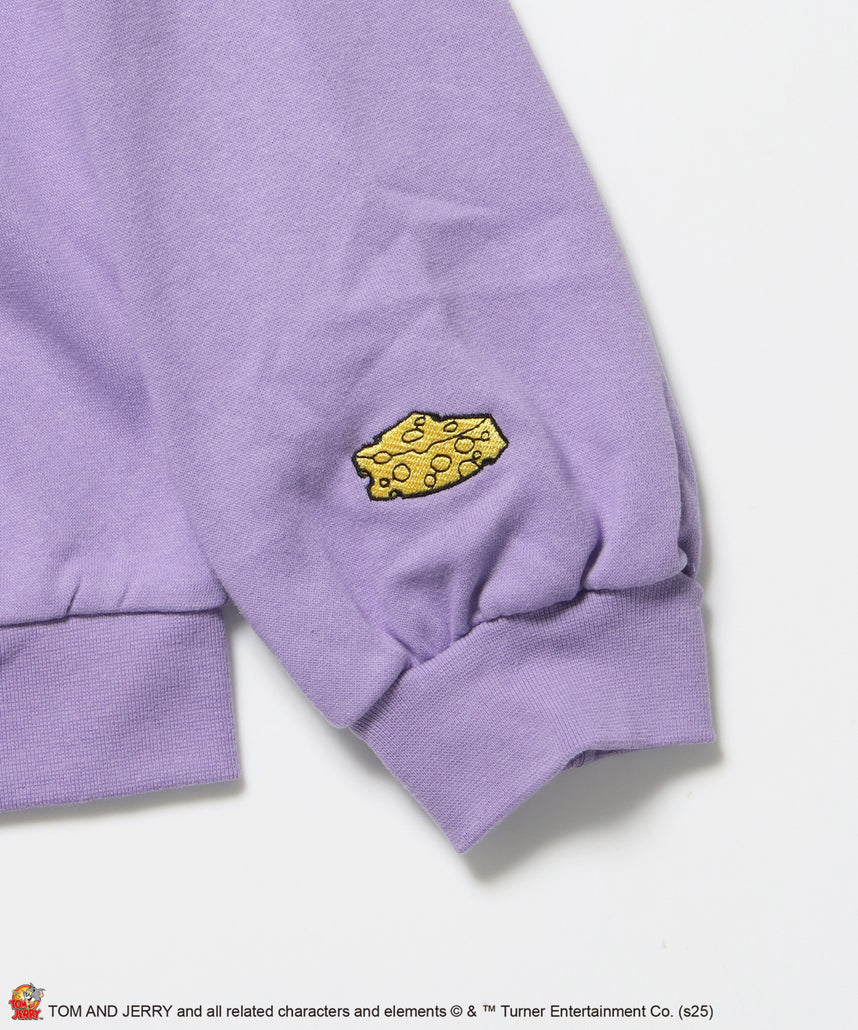 TJ O.G LOGO ZIP PK / トムとジェリー パーカー ジップ 刺繍 プリント ワッペン ラベンダー