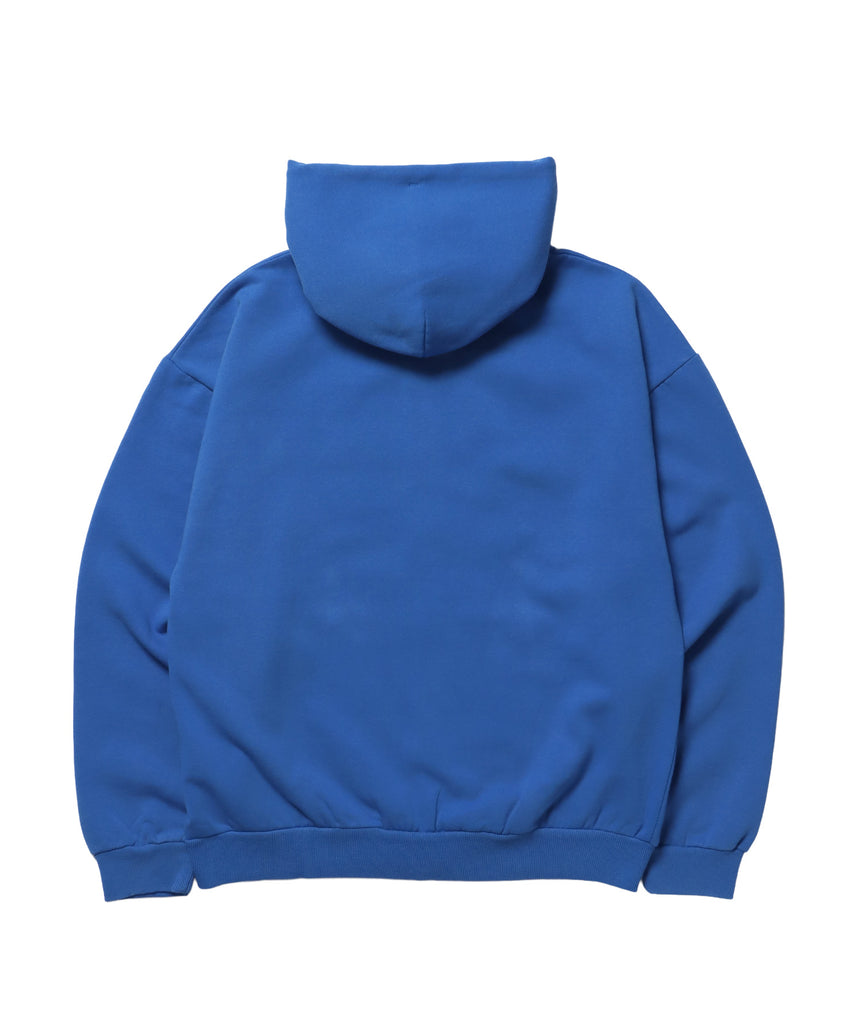 SQNZ ZIP P/K / ジップパーカー 裏起毛 フーディ スタッズ 加工 ワッペン プリント ブルー