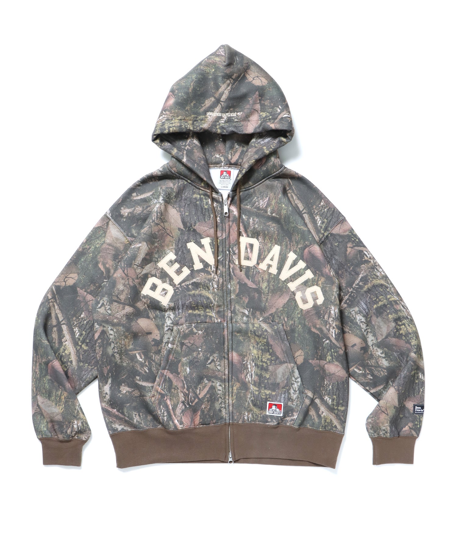THOSE DAYS ZIP HOODIE / リアルツリー オーバーサイズ 裏起毛 パーカー ジップ フード 柄80