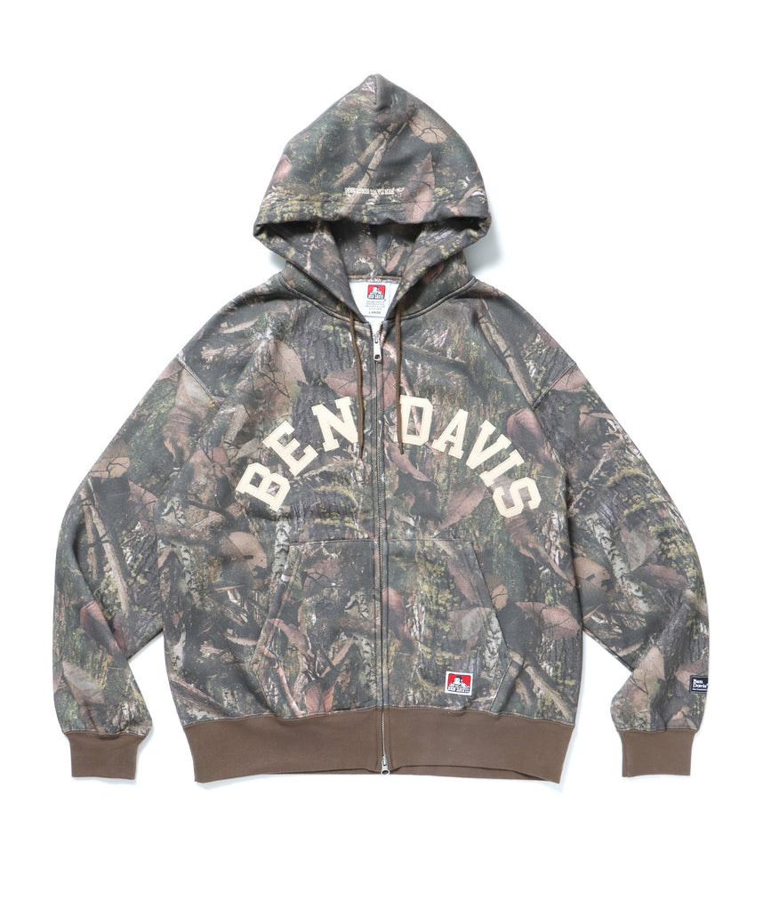 THOSE DAYS ZIP HOODIE / リアルツリー オーバーサイズ 裏起毛 パーカー ジップ フード 柄80