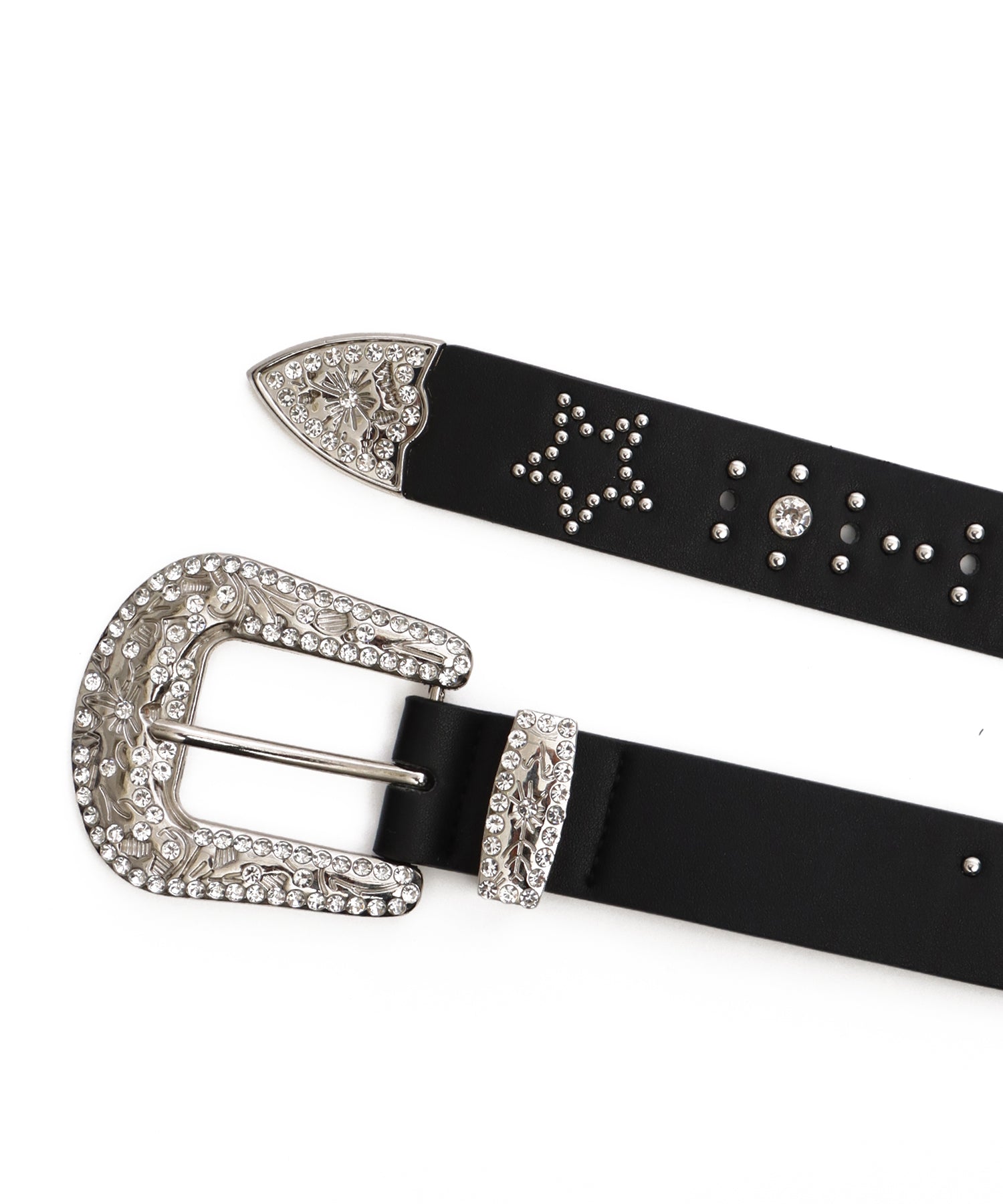 SEQUENZ RHINE STONE BELT MEN / ベルト スタッズ ストーン リアルツリー レオパード メンズ 雑貨 ブラック