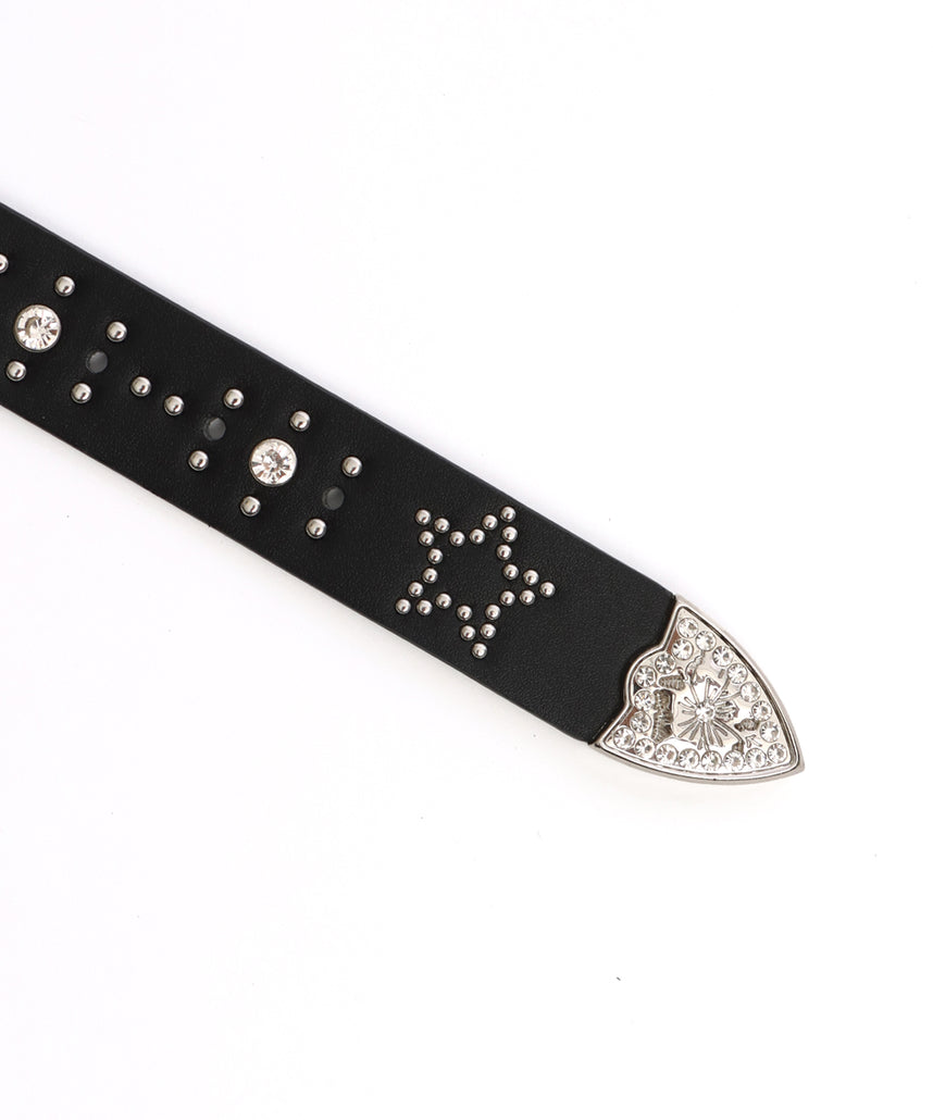 SEQUENZ RHINE STONE BELT MEN / ベルト スタッズ ストーン リアルツリー レオパード メンズ 雑貨 ブラック