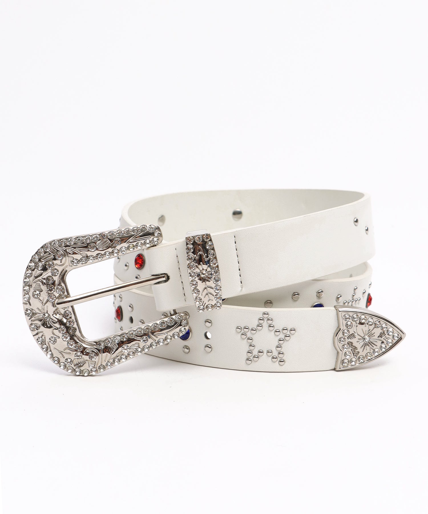 SEQUENZ RHINE STONE BELT LADIES / ベルト スタッズ ストーン リアルツリー レオパード レディース 雑貨 ホワイト