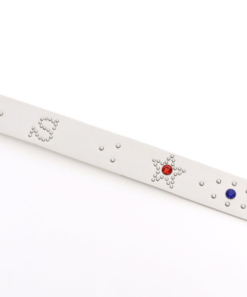 SEQUENZ RHINE STONE BELT MEN / ベルト スタッズ ストーン リアルツリー レオパード メンズ 雑貨 ホワイト