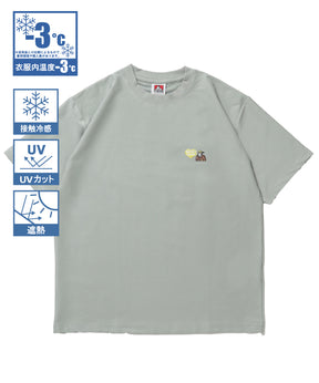 COOLER GORILLA EMB TEE / 接触冷感 オーバーサイズ 半袖 Tシャツ クルーネック 刺繍 ワンポイント プリント ユニセックス グリーン