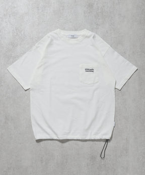 ヴィンテージライクポケットTシャツ / ドローコード ホワイト