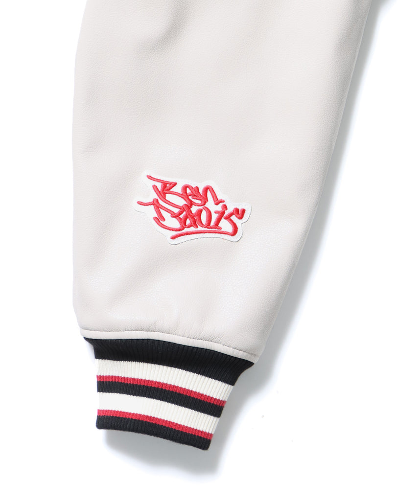 BD STADIUM JACKET / 刺繍 ワッペン OLD オーバーサイズ レトロ アメカジ スケーター 90年代 ブラック