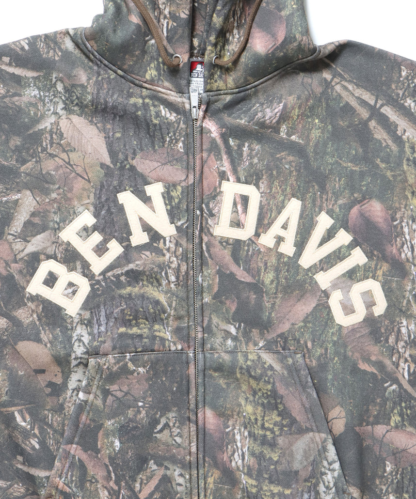 THOSE DAYS ZIP HOODIE / リアルツリー オーバーサイズ 裏起毛 パーカー ジップ フード 柄80