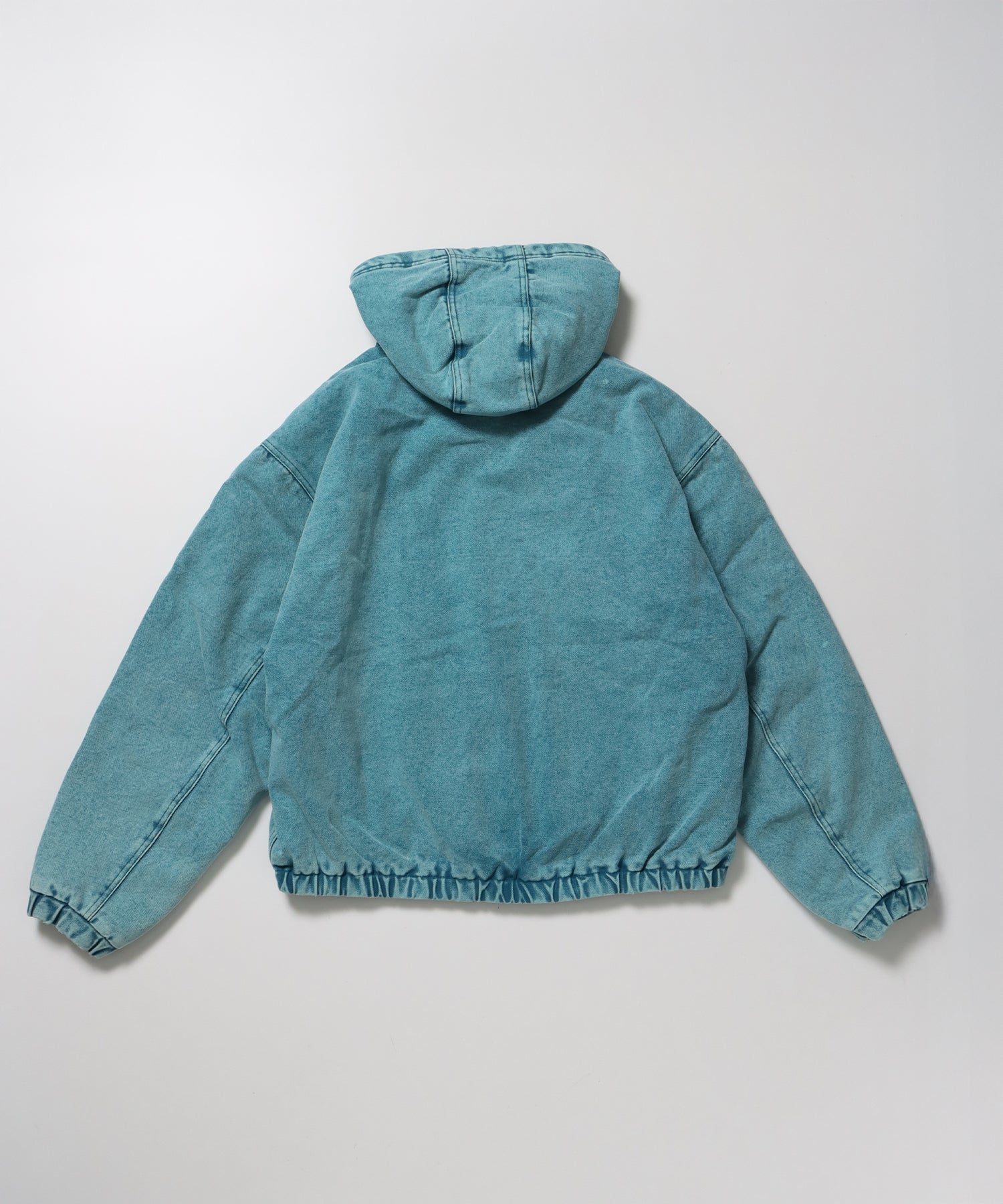 WORKERS PARKA / ジップパーカー フーディ 中綿 キルト ワークジャケット ダブルジップ ターコイズブルー