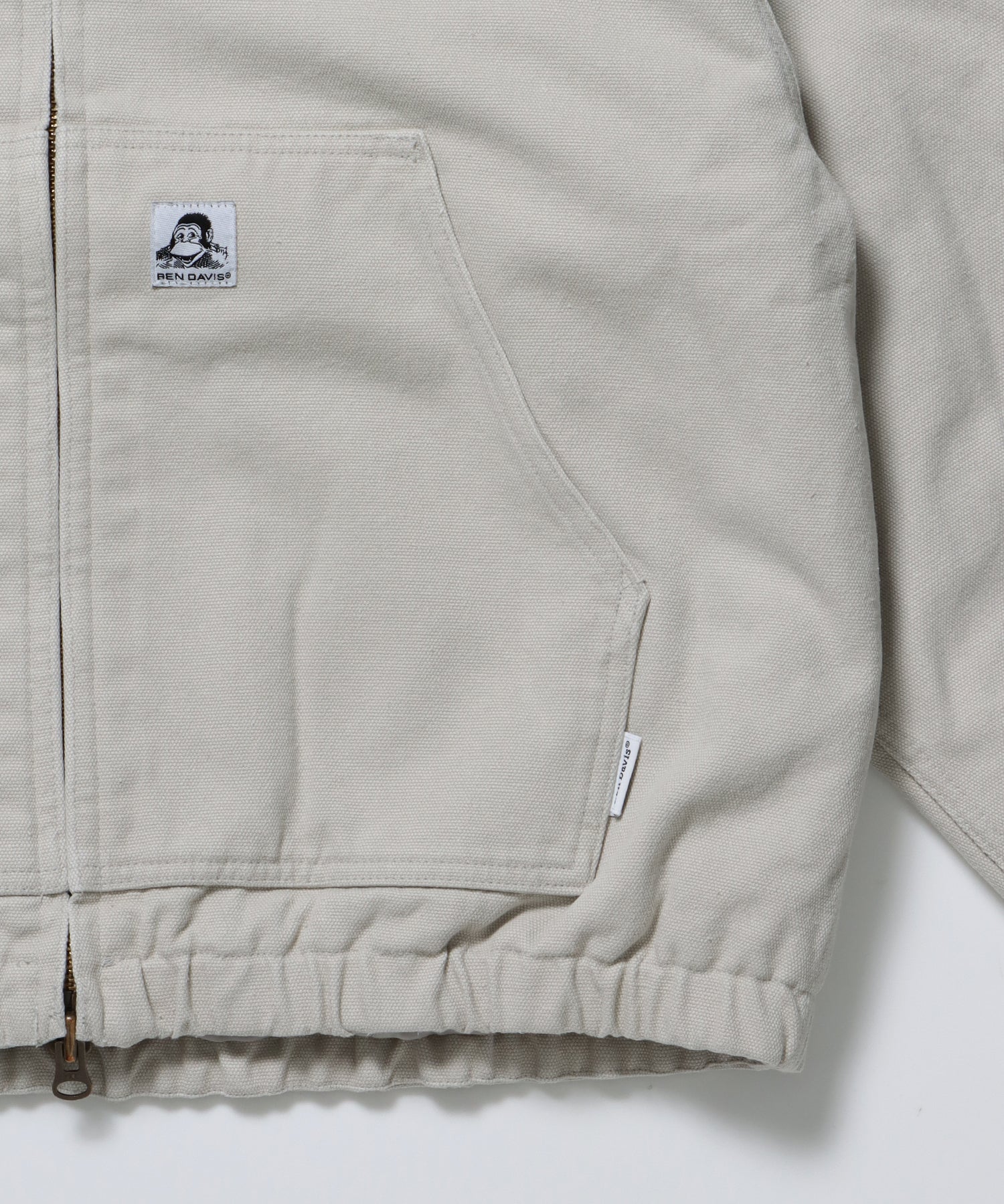 WORKERS PARKA / ジップパーカー フーディ 中綿 キルト ワークジャケット ダブルジップ アイボリー