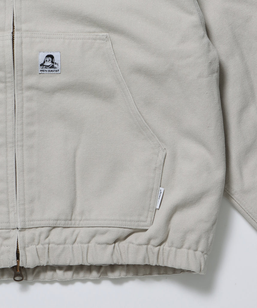 WORKERS PARKA / ジップパーカー フーディ 中綿 キルト ワークジャケット ダブルジップ アイボリー