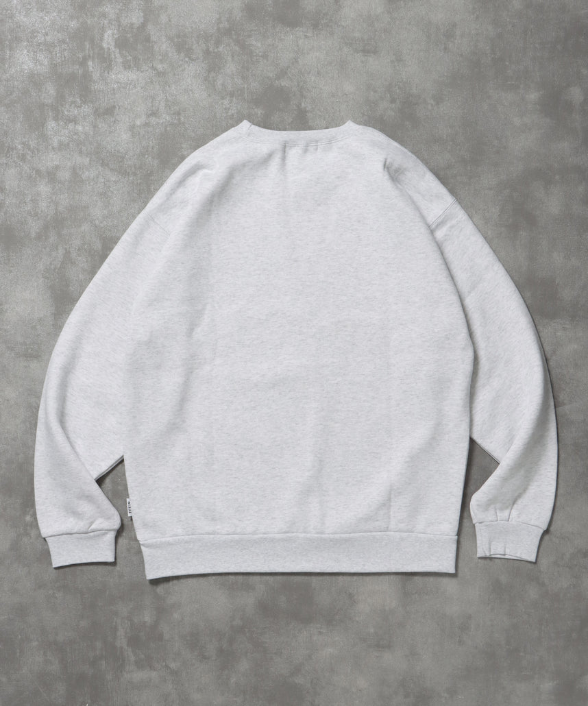 ヘビーウエイトセンターボカシロゴスウェット / 裏起毛 スウェット クルーネック ワンポイント プリント アッシュグレー