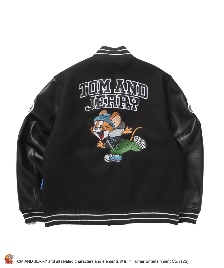 TJ 2025 STADIUM JACKET / オーバーサイズ ビッグシルエット 刺繍 アウター ジャケット ブラック