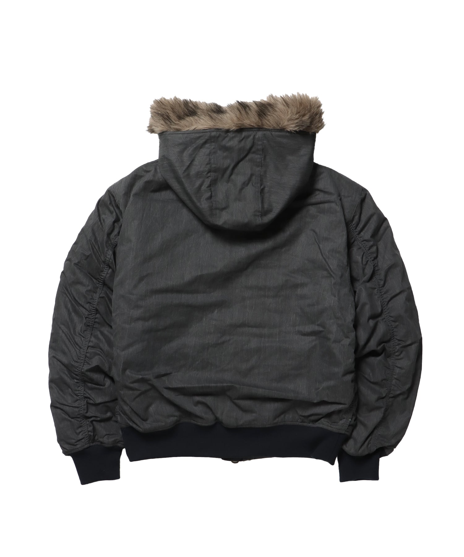 FUR SQNZ BOMBER JACKET / オーバーサイズ ジャケット アウター ブルゾン 中綿 加工 ジップ ブラック
