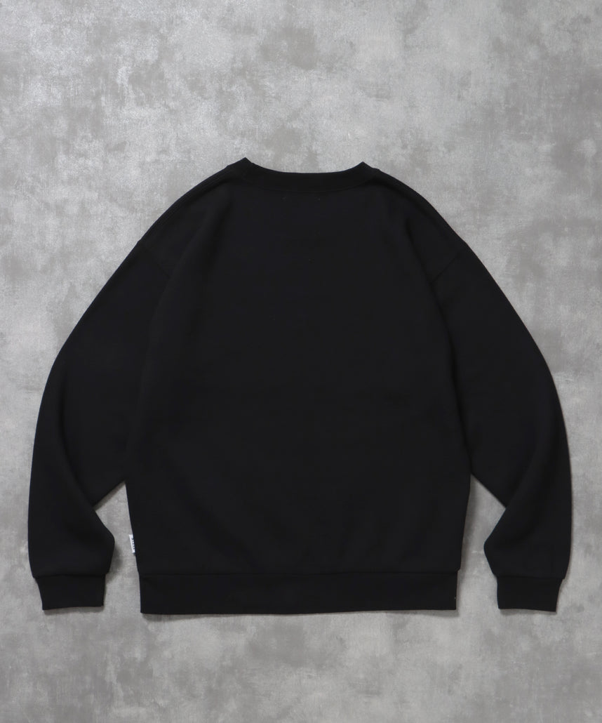 ヘビーウエイトぼかしアートスウェット / 裏起毛 スウェット クルーネック アート プリント ブラック