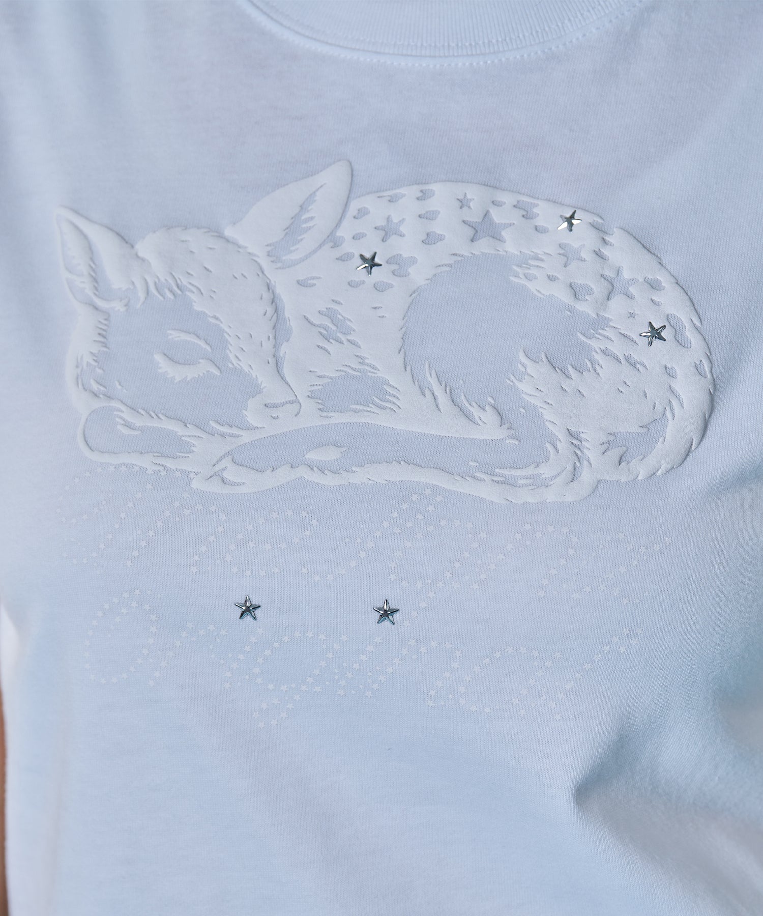 ※WEB限定 / スタッズ / アニマル発砲プリントTシャツ / sqnz star bambi pt tee ホワイト