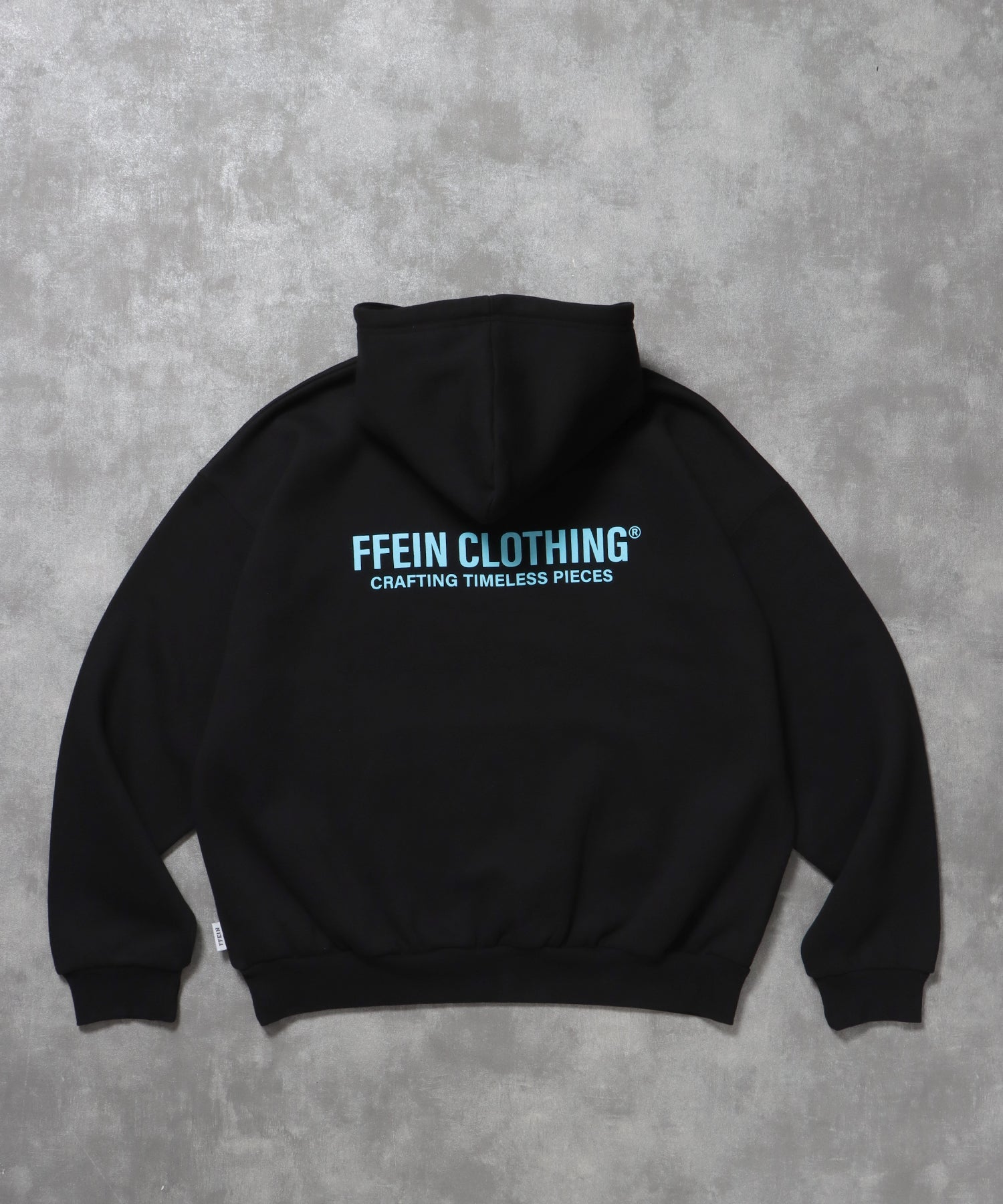 ヘビーウエイトセンターミニロゴジップパーカー / パーカー 裏起毛 ジップ 刺繍 ロゴ フーディ ダブルジップ ブラック