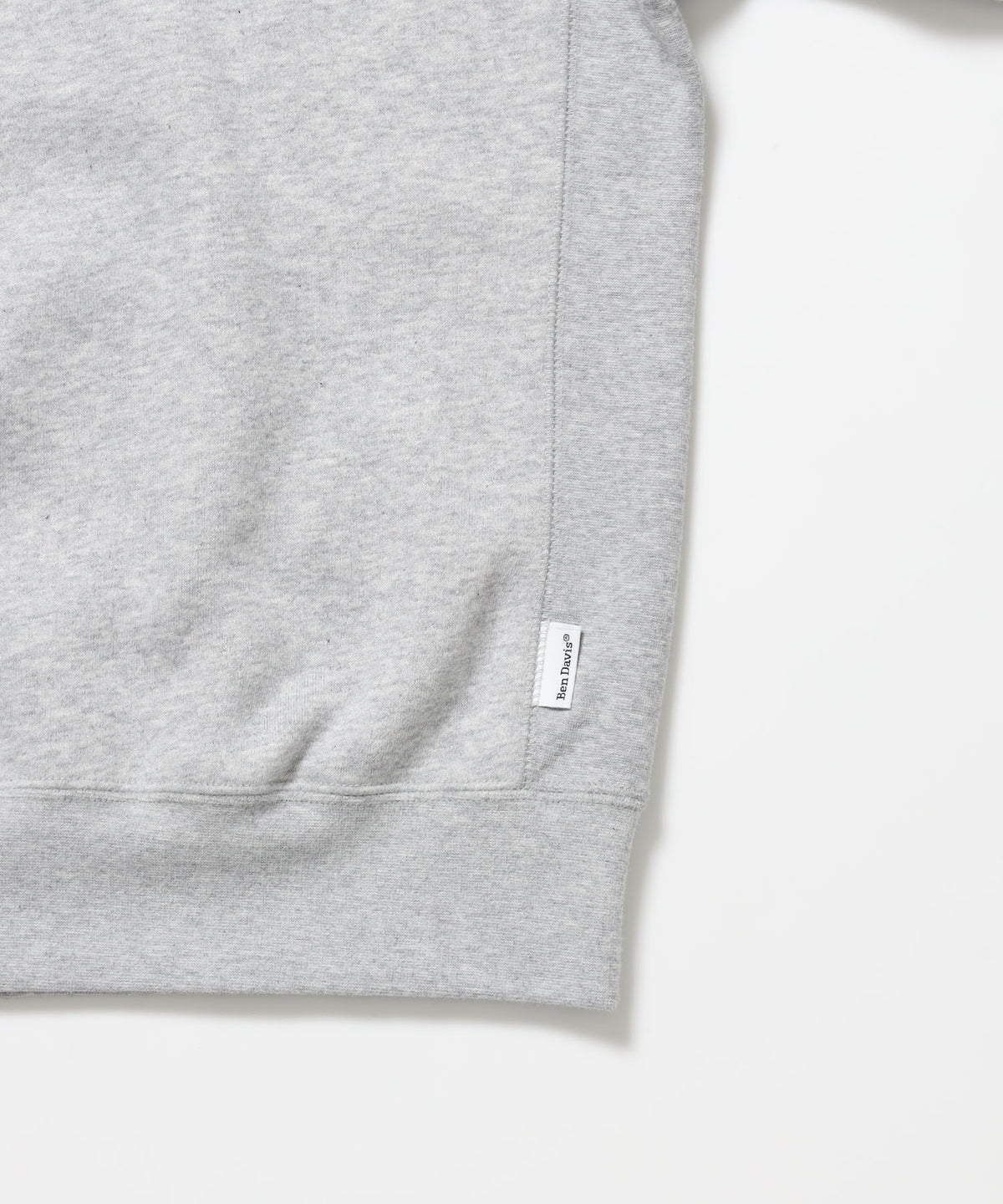 BD SWEAT CREW / スウェット クルーネック 裏起毛 ワンポイント刺繍 リサイズ ユニセックス グレー