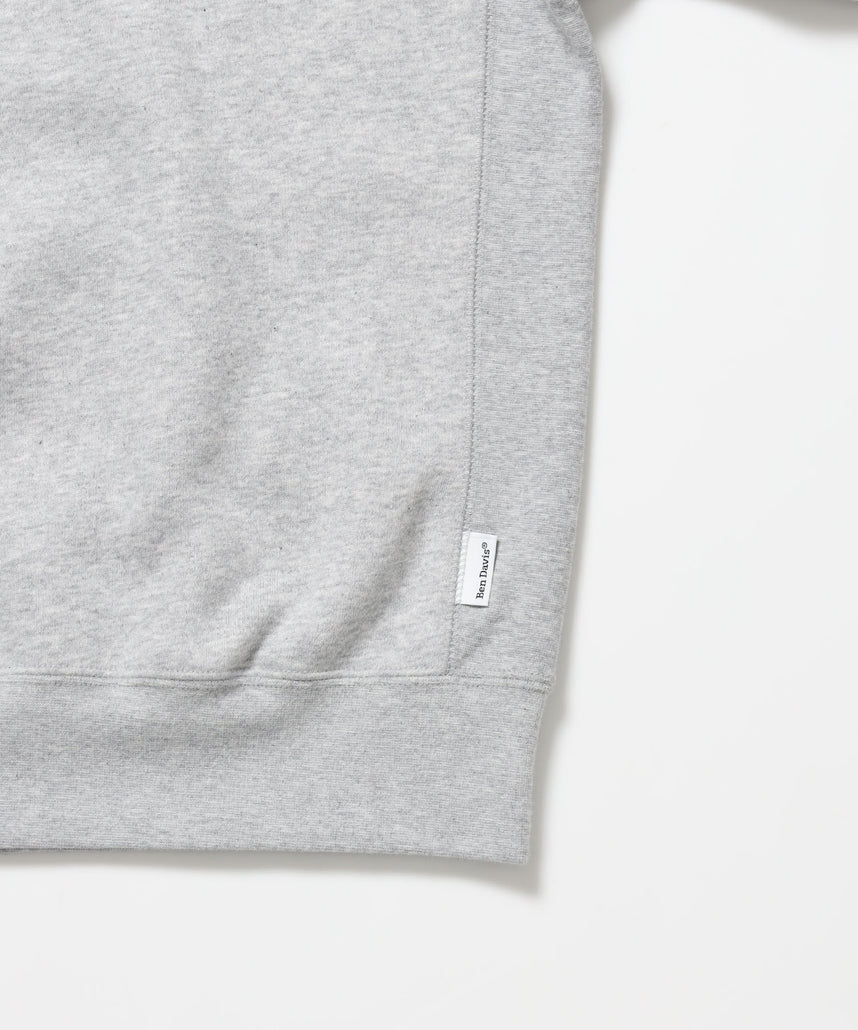 BD SWEAT CREW / スウェット クルーネック 裏起毛 ワンポイント刺繍 リサイズ ユニセックス グレー
