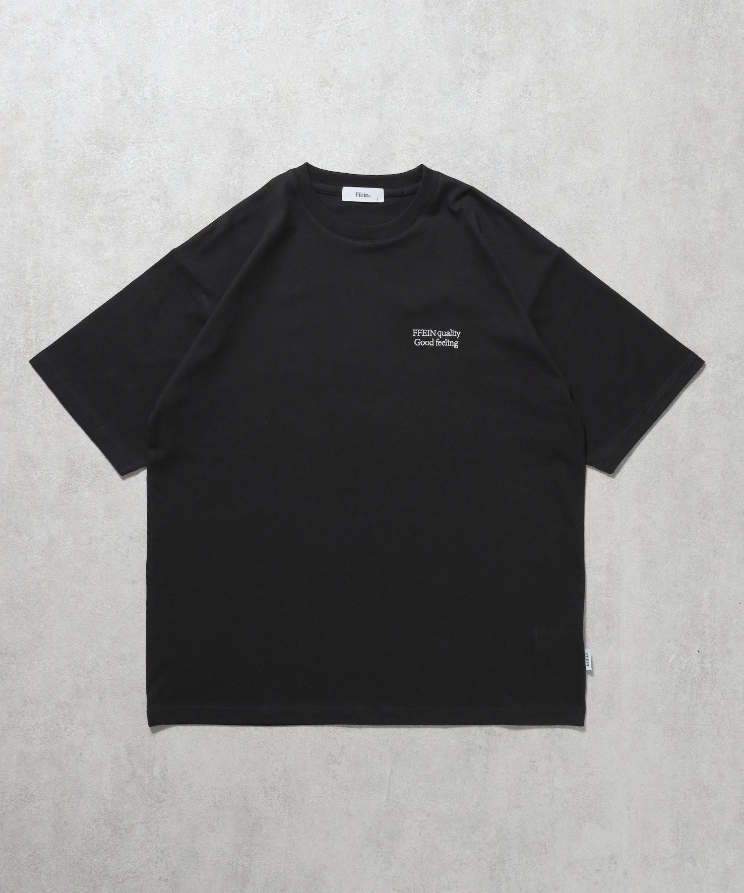 ワンポイントロゴ刺繍 TEE ブラック
