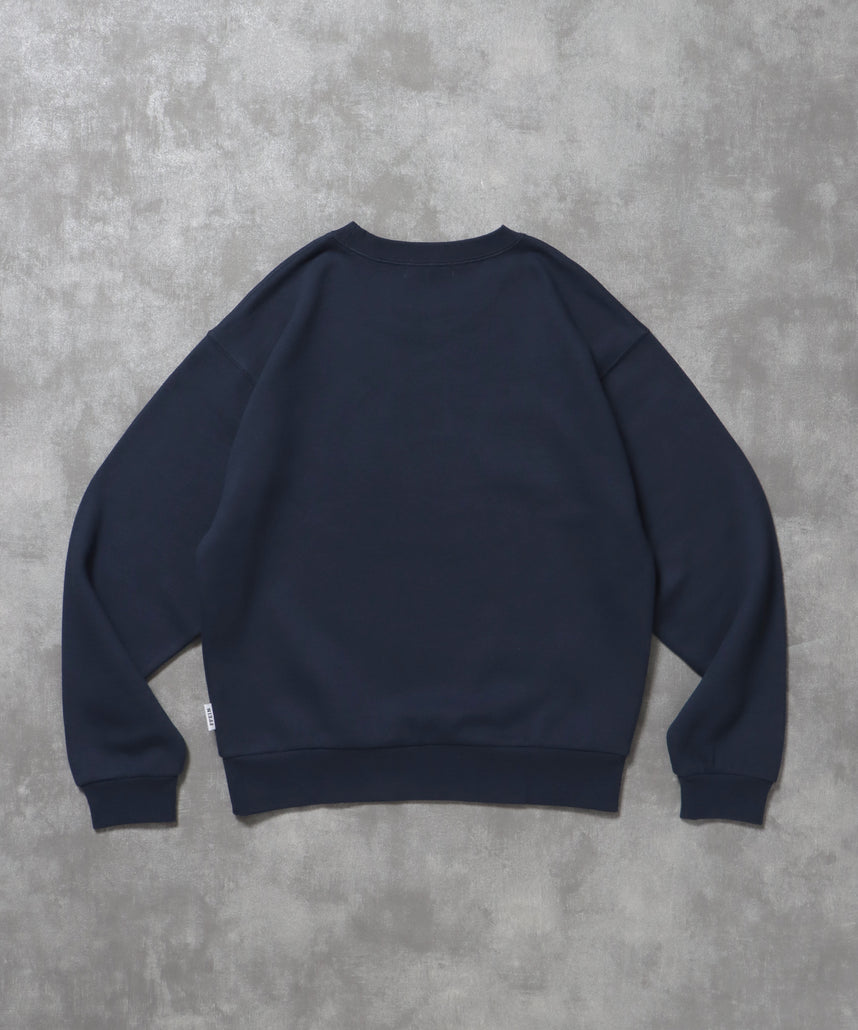 ヘビーウエイトフルーツロゴスウェット / スウェット トレーナー 刺繍 裏起毛 クルーネック ネイビー