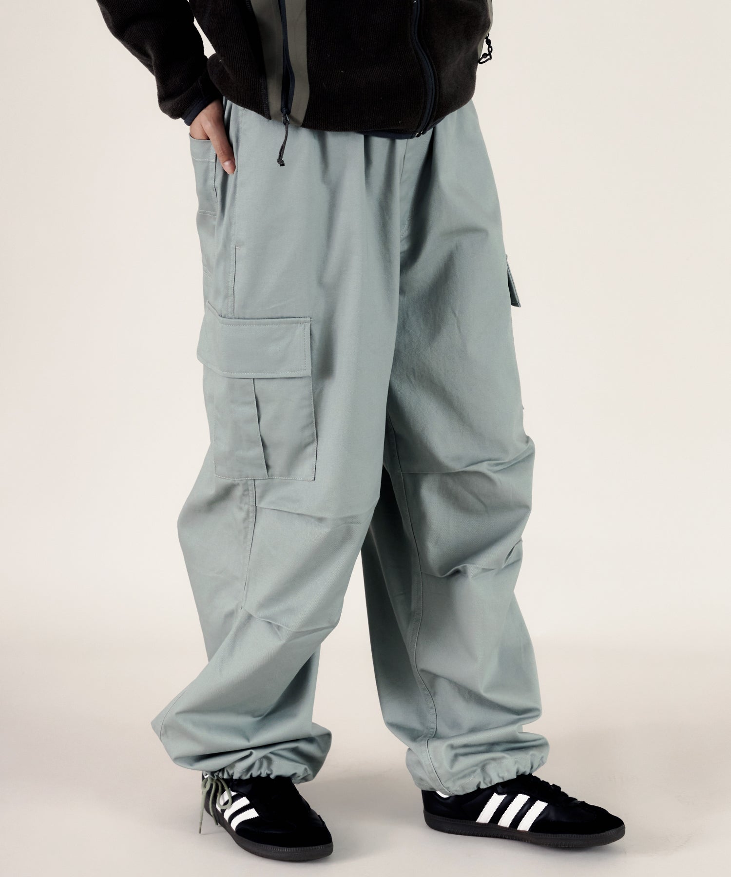 H166 着用サイズ:L【柄86(ミント カーゴポケット付き)】