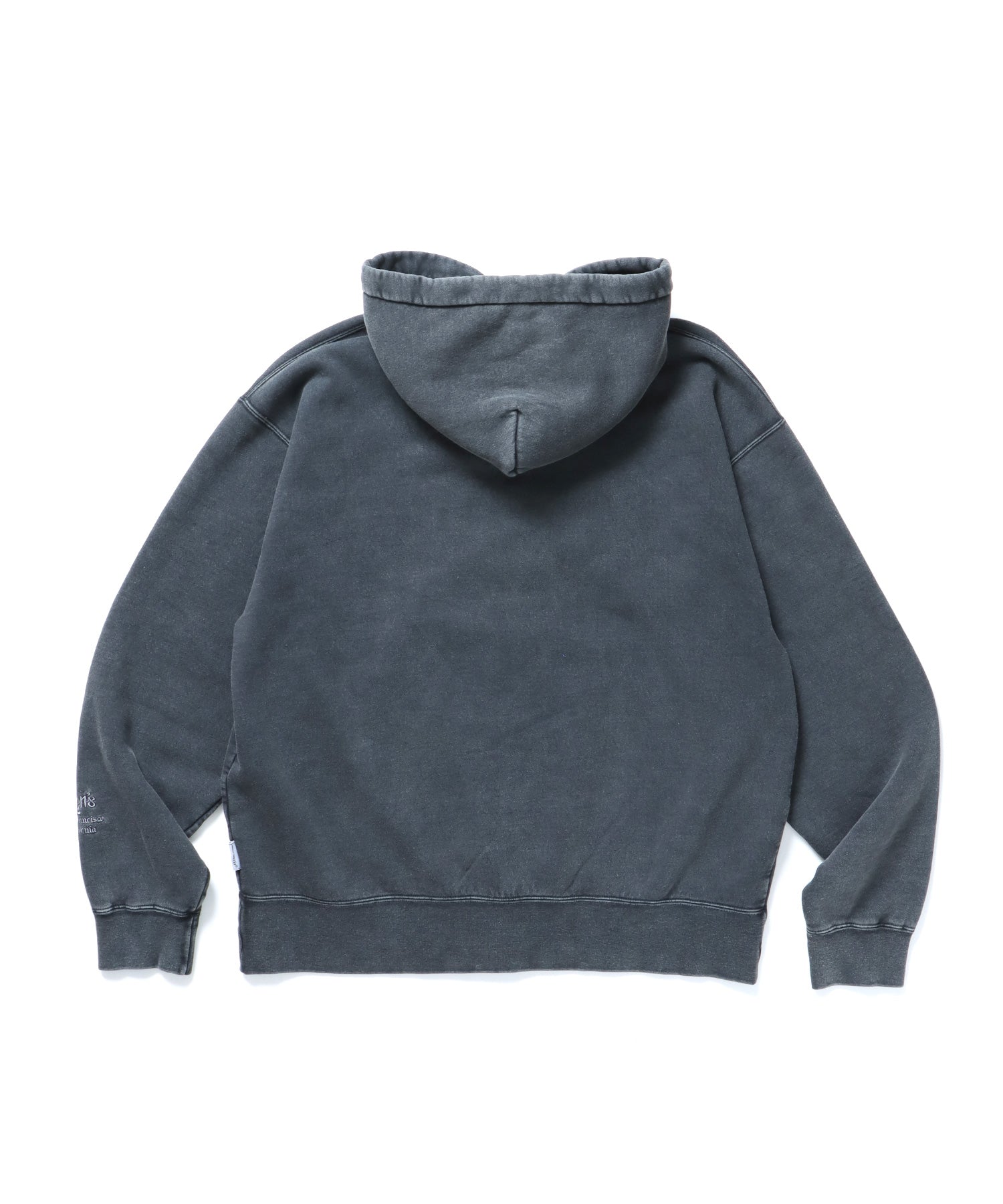 LETTERS FADED ZIP HOODIE / オーバーサイズ 裏起毛 パーカー ジップ フード ヴィンテージライク ブラック