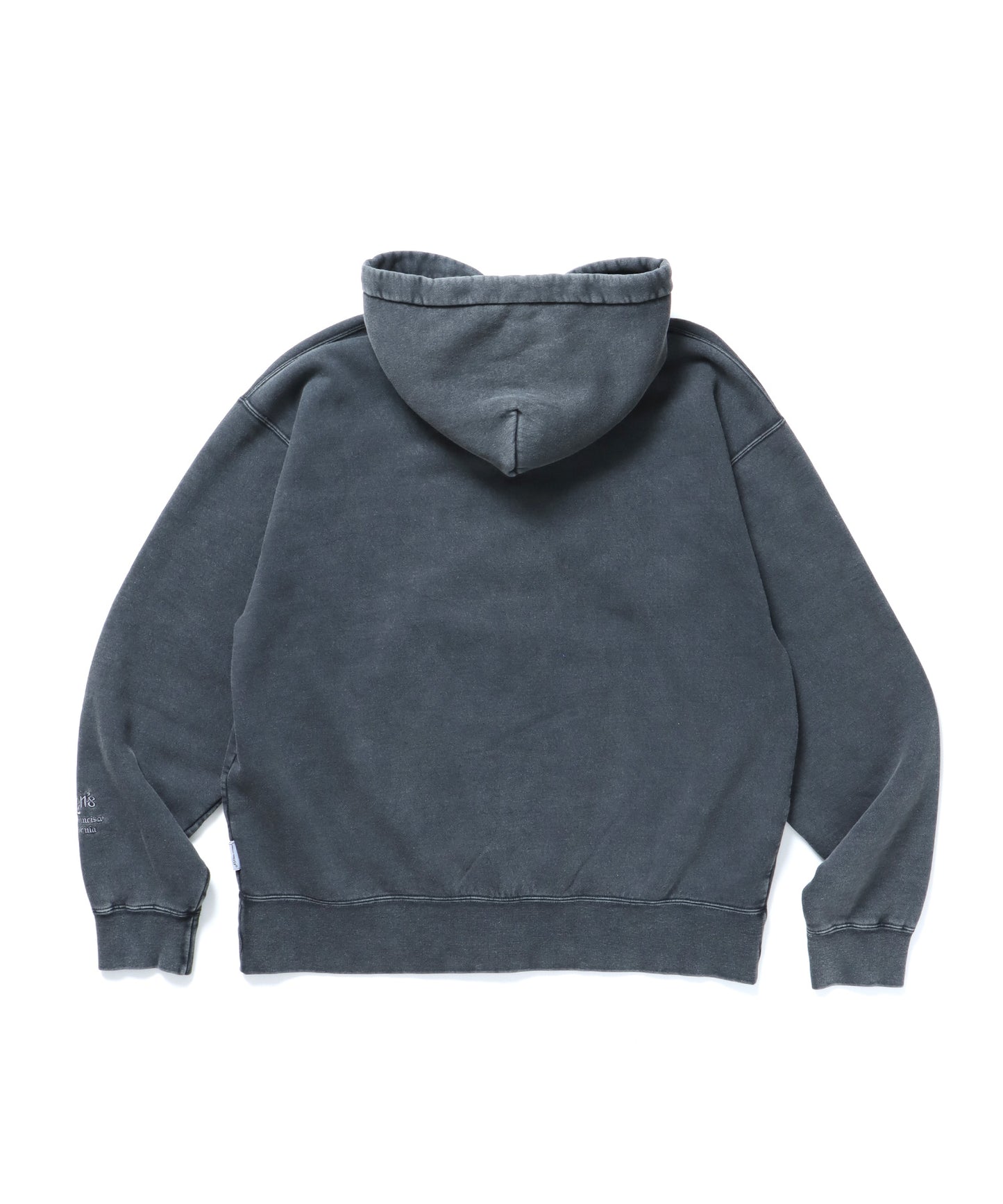LETTERS FADED ZIP HOODIE / オーバーサイズ 裏起毛 パーカー ジップ フード ヴィンテージライク ブラック