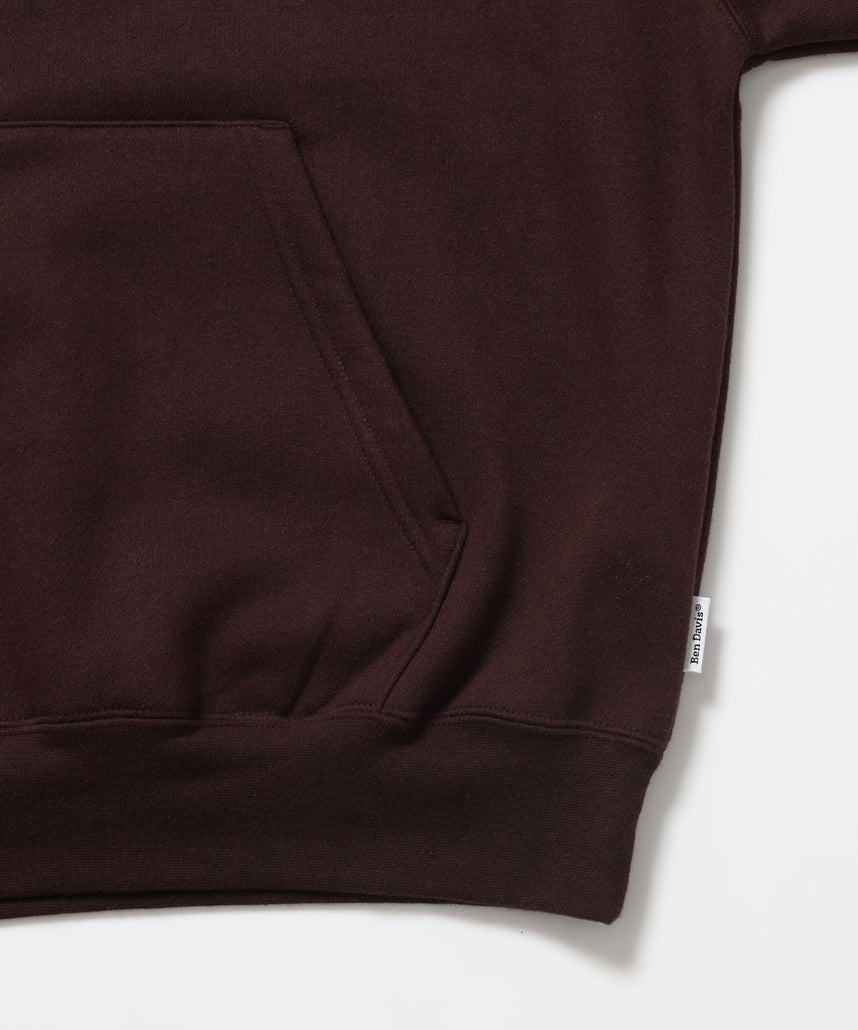BD SWEAT HOODIE / スウェットパーカー プルオーバー フーディ ワンポイント刺繍 裏起毛 ユニセックス ブラウン