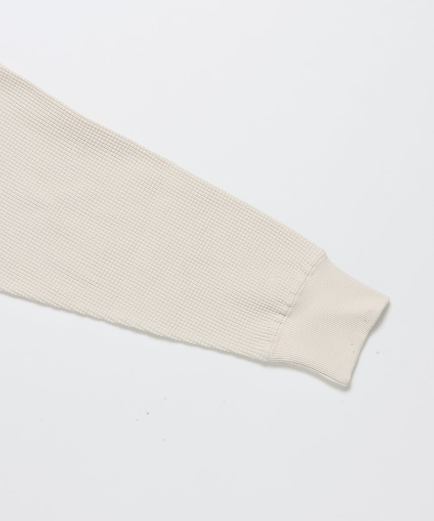 WAFFLE L/S CREW / ビッグシルエット ワッフル クルーネック 長袖 レイヤード オフホワイト