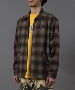 HEAVY PLAID ZIP JACKET / ジップジャケット チェック 起毛 ライトアウター ブラウン