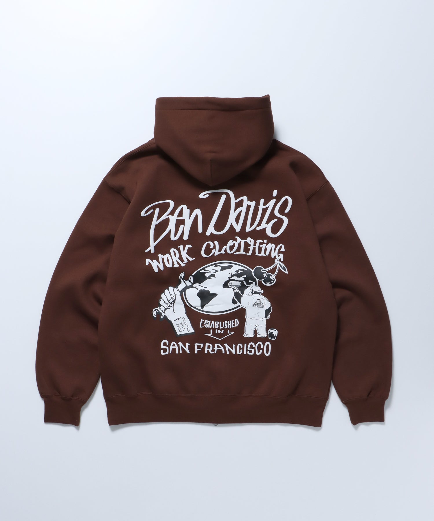 WALL TAGGING ZIP HOODIE / フーディ スウェット ジップパーカー ワイドシルエット