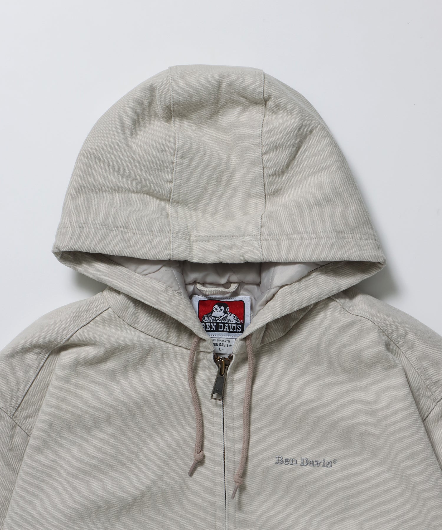 WORKERS PARKA / ジップパーカー フーディ 中綿 キルト ワークジャケット ダブルジップ アイボリー