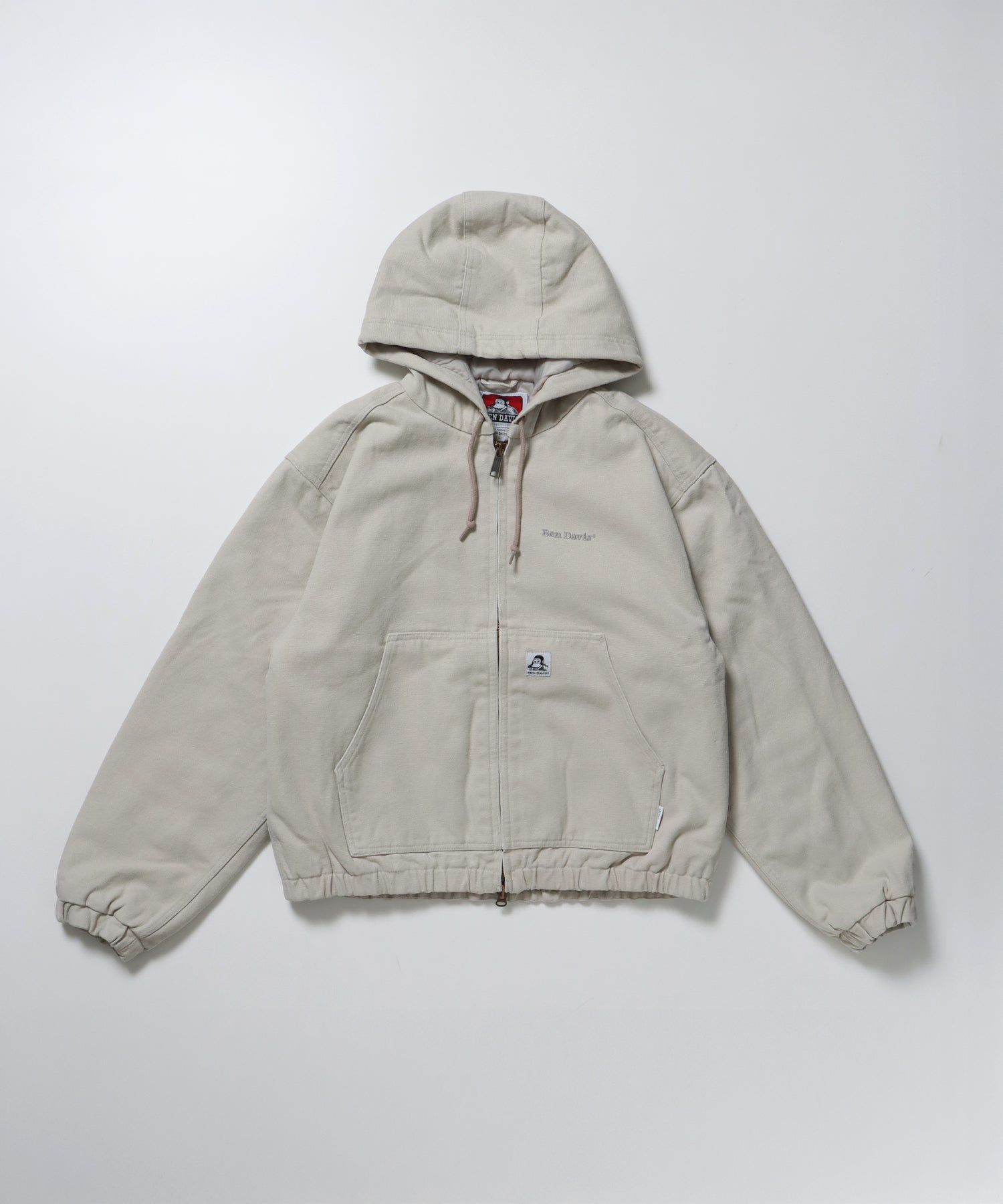 WORKERS PARKA / ジップパーカー フーディ 中綿 キルト ワークジャケット ダブルジップ アイボリー