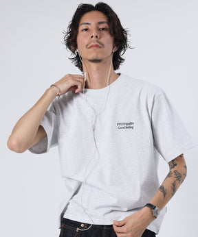 ワンポイント刺繍ショート丈Tシャツ / Tシャツ 短丈 クルーネック 半袖 刺繍 ワンポイント アッシュグレー