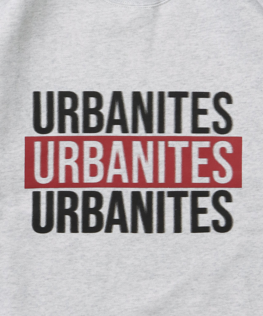 ヘビーウエイトセンターボカシロゴスウェット / 裏起毛 スウェット クルーネック ワンポイント プリント アッシュグレー