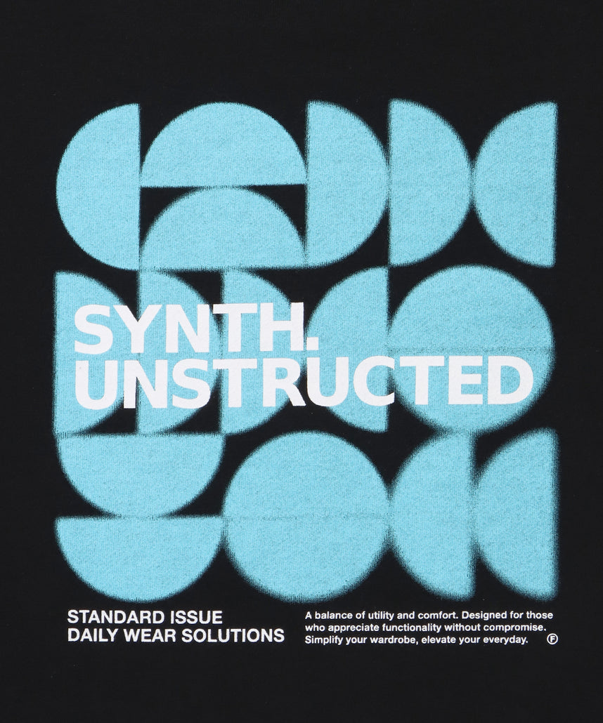 ヘビーウエイトぼかしアートスウェット / 裏起毛 スウェット クルーネック アート プリント ブラック